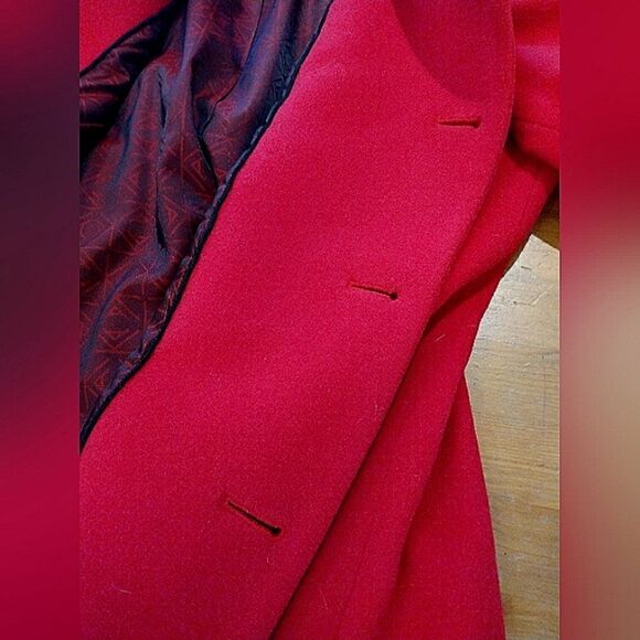 Anne Klein Lambswool Cashmere Coat Double Breasted SZ 10 EUC - Picture 11 of 16